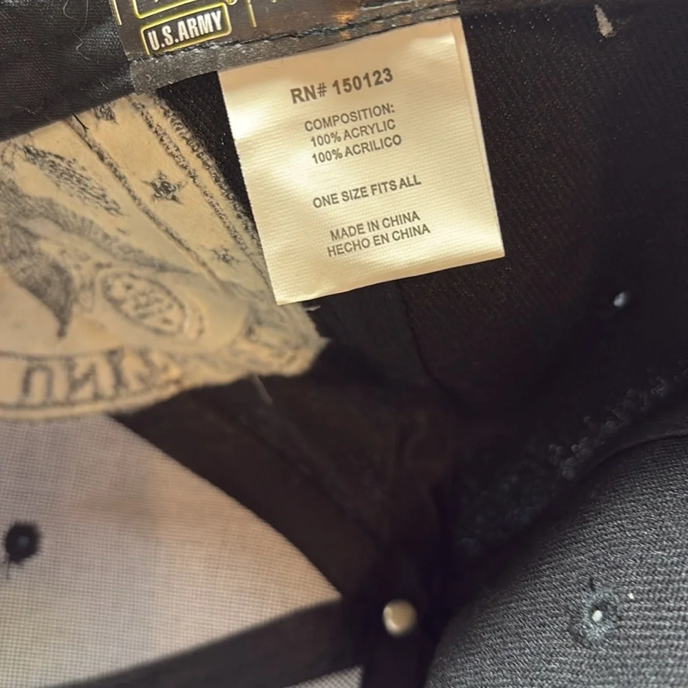 U.S. Army Black Baseball Cap with Yellow Trim